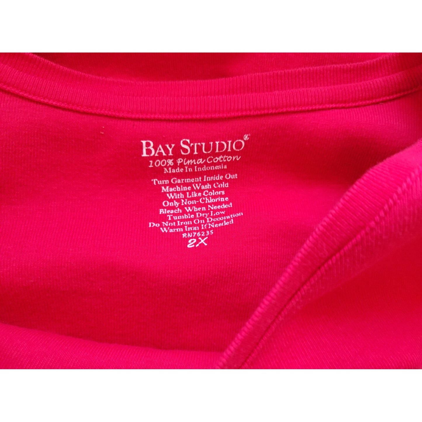 Christmas Bay Studio Women Top 2X Plus Short Sleeve Tree Cotton Rhinestone Red