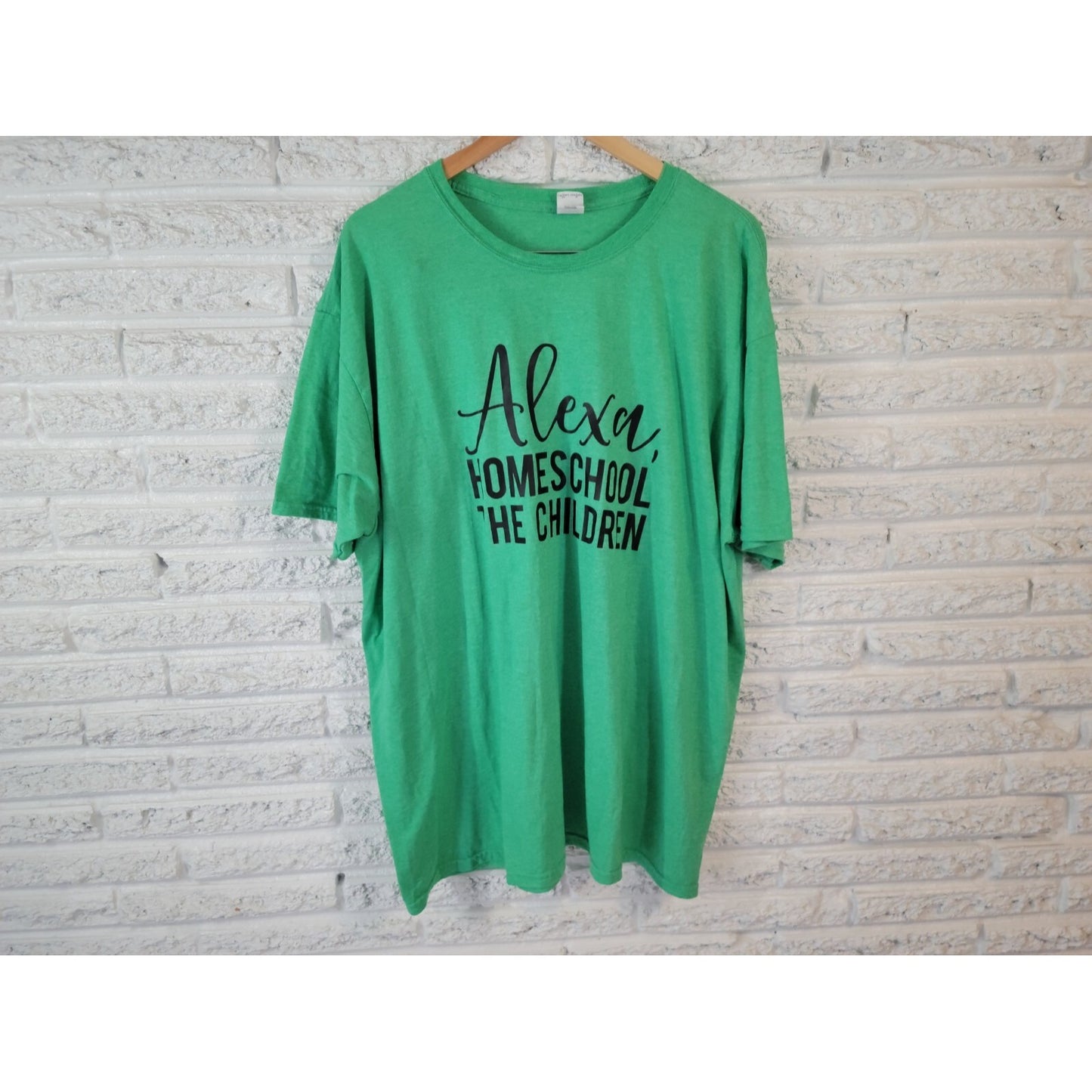 Gildan Homeschool the Children Alexa Womens Top 3XL Plus Tee Green Homeschooling