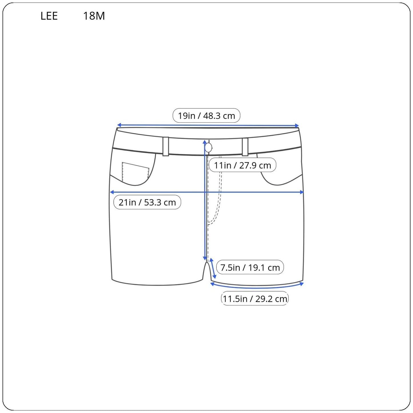 Lee Riders Womens Shorts 18M Gray White Stripe Zip Fly Cotton Blend Lightweight