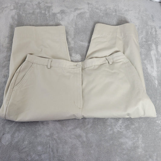 Cabin Creek Womens Pants 20W Plus Capri Beige Cotton Zip Fly Pockets Comfy