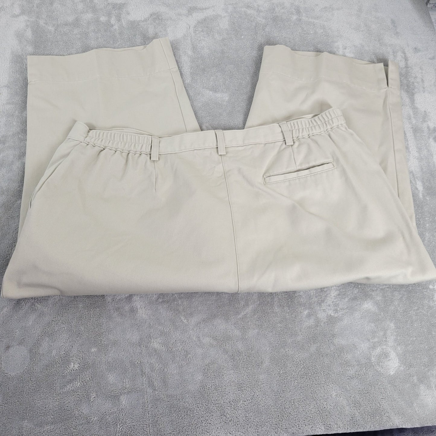 Cabin Creek Womens Pants 20W Plus Capri Beige Cotton Zip Fly Pockets Comfy
