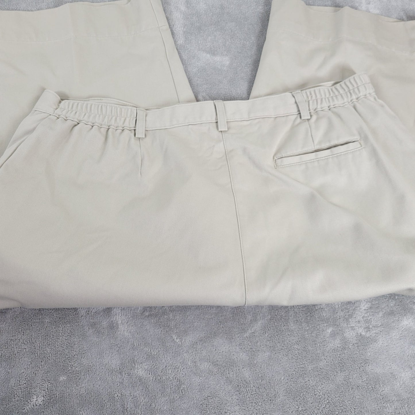 Cabin Creek Womens Pants 20W Plus Capri Beige Cotton Zip Fly Pockets Comfy