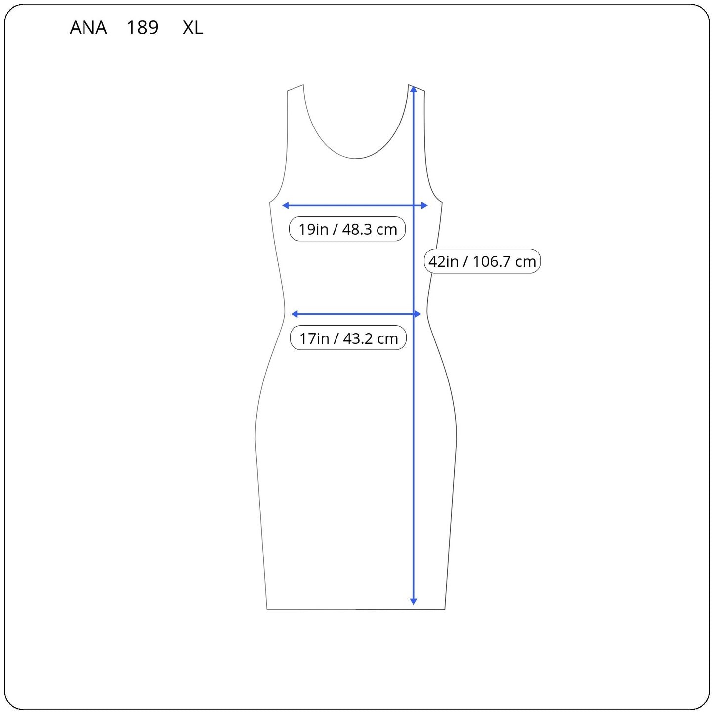 ANA Women XL Blue Red Watercolor Geometric Tank Sheath Dress Stretch WAT7E