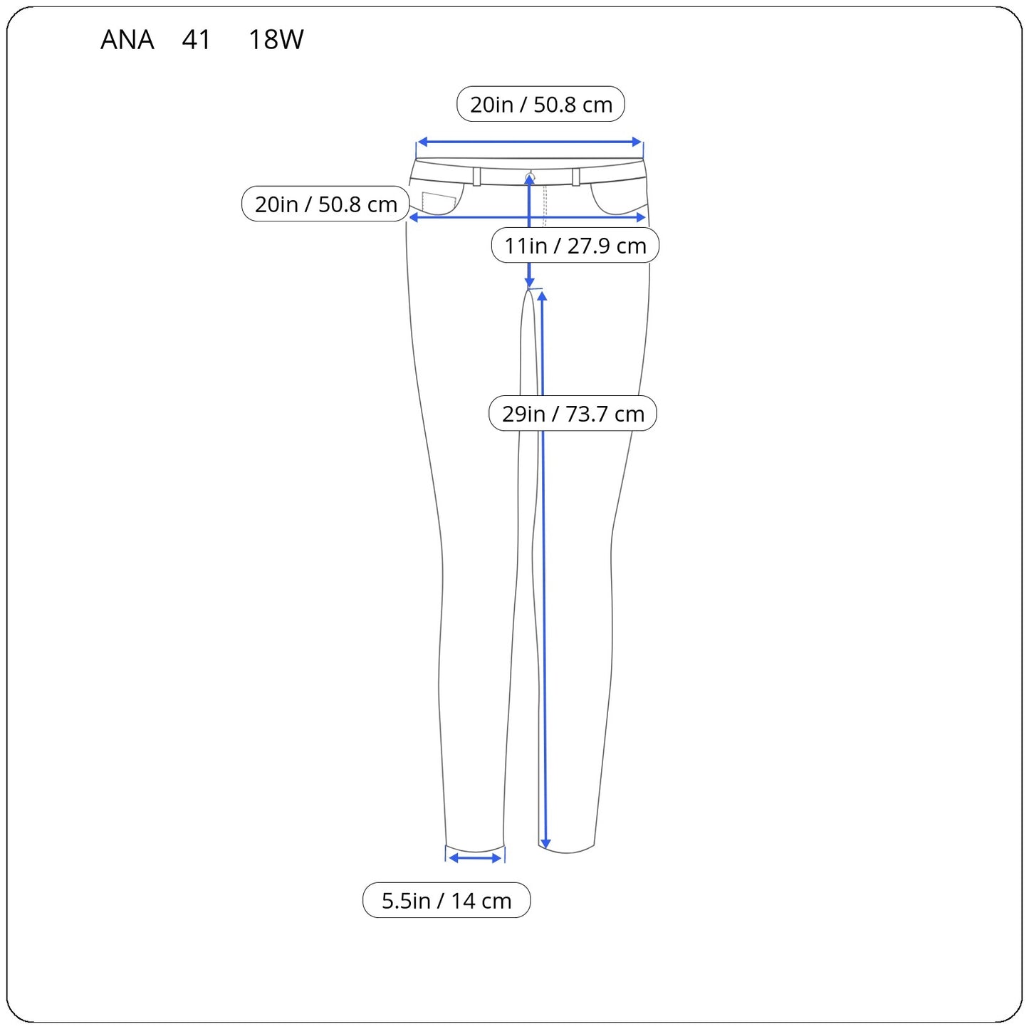 Ana a.n.a Women's 18W Black Mid Rise Skinny Jeans Cotton Blend Stretch SKI4E