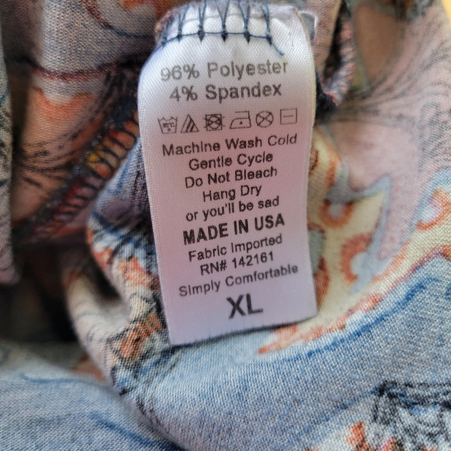 Lularoe Womens Top Extra Large XL Tunic Blue Brown Geometric Poly Blend Casual