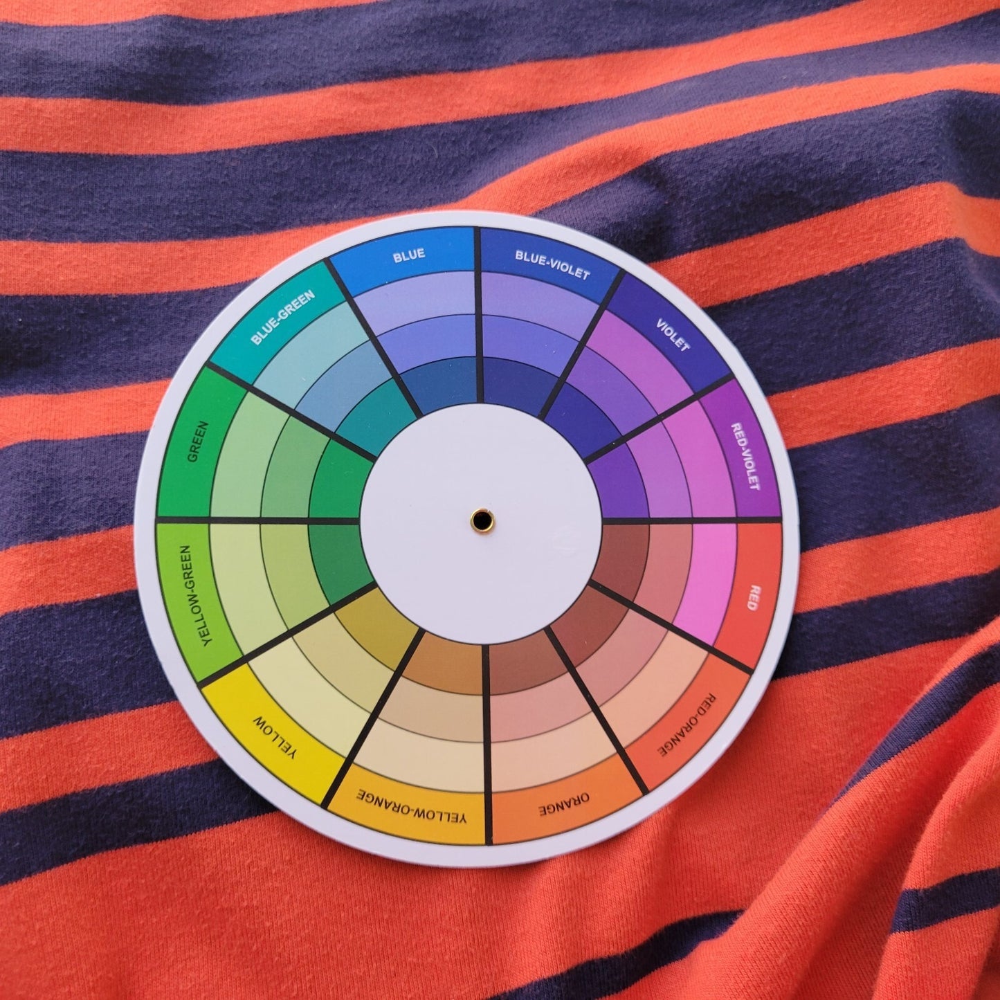 Coral Bay Womens Top 1X Plus Tee Long Roll Tab Sleeve Cotton Orange Blue Stripe