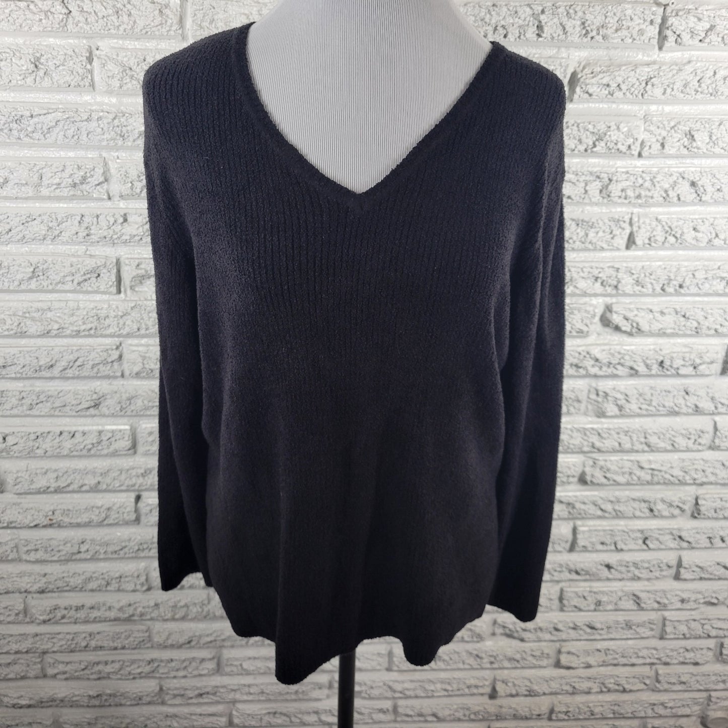 Talbots Womens Sweater Extra Large XL Long Sleeve Black Soft Casual Travel Comfy