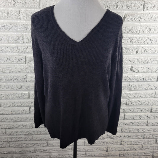 Talbots Womens Sweater Extra Large XL Long Sleeve Black Soft Casual Travel Comfy