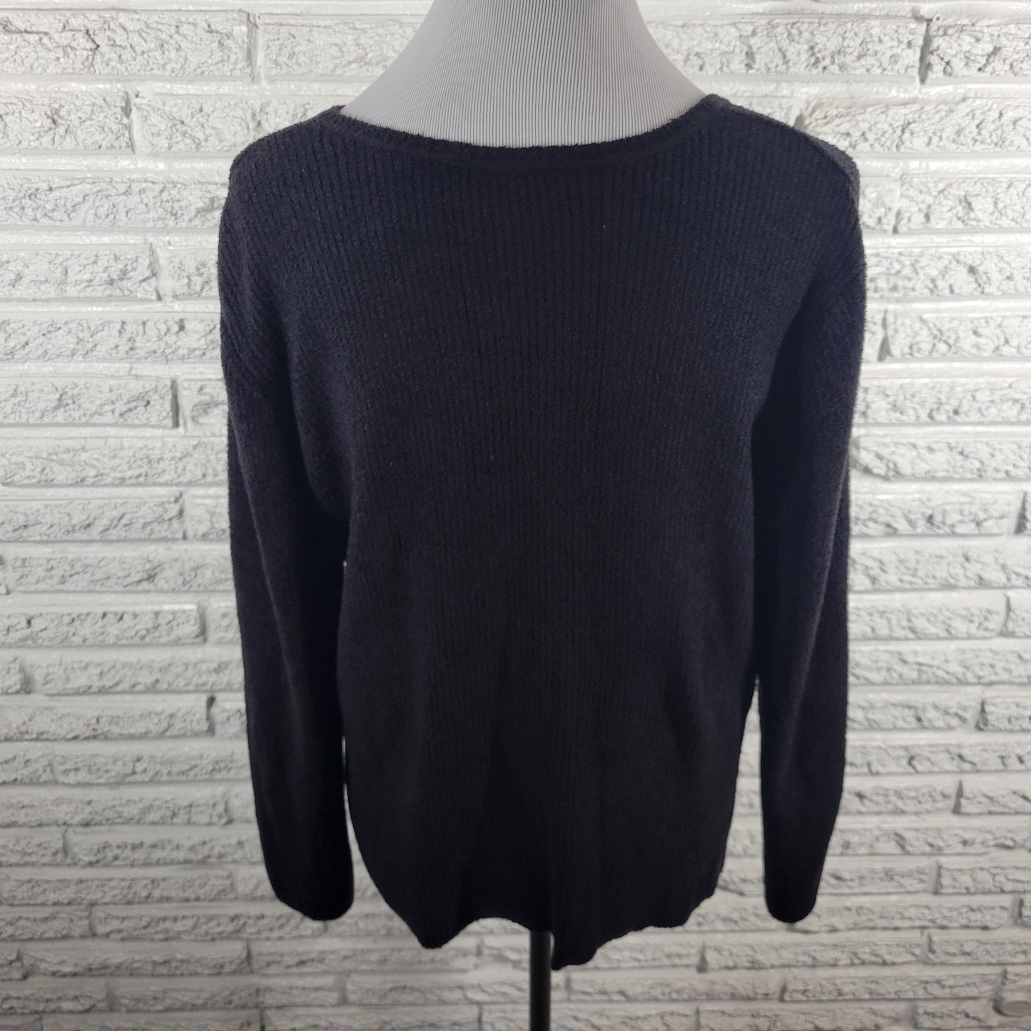 Talbots Womens Sweater Extra Large XL Long Sleeve Black Soft Casual Travel Comfy