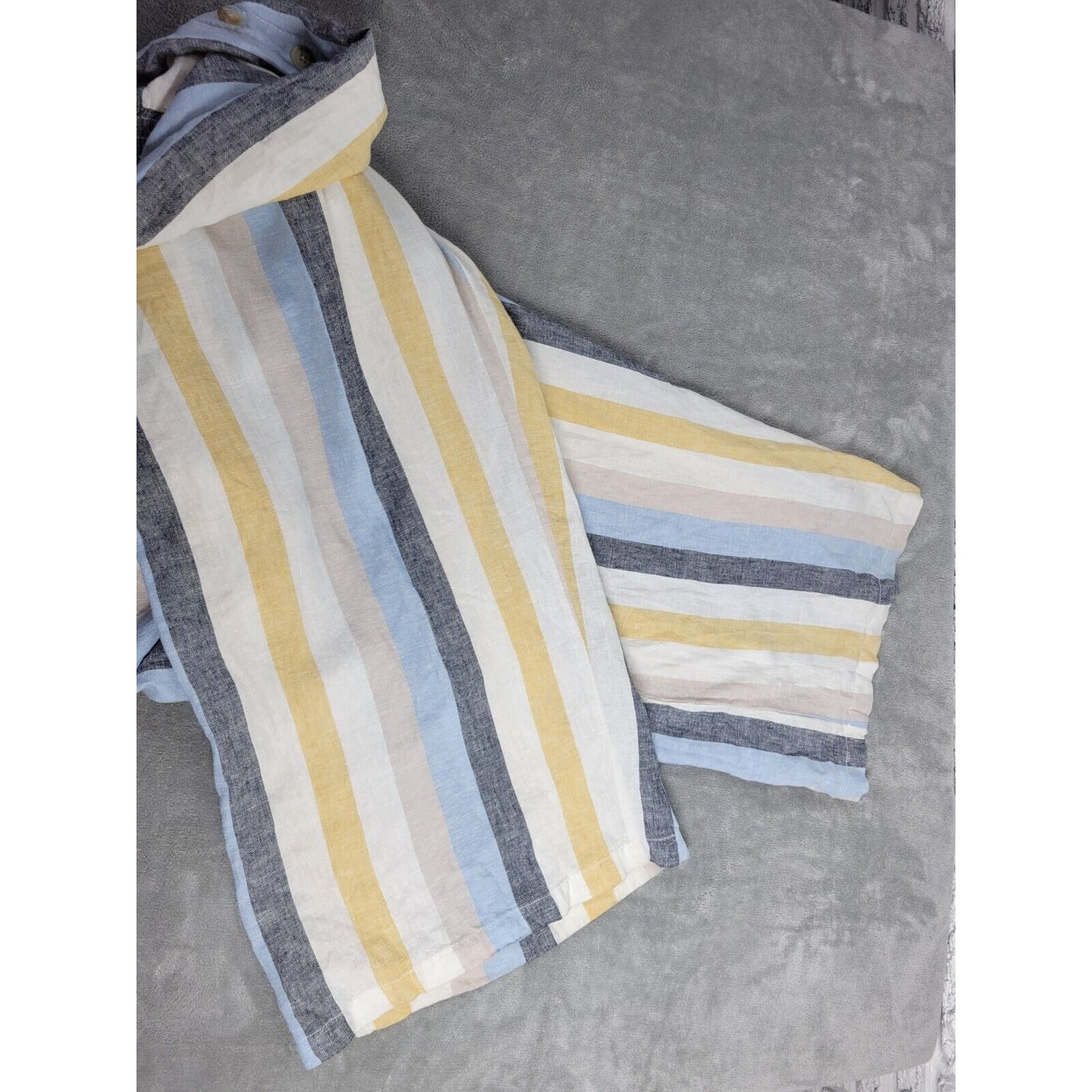 Cato Womens Pants 26W 28W Palazzo Pull On Gold Stripe Lightweight Linen Rayon