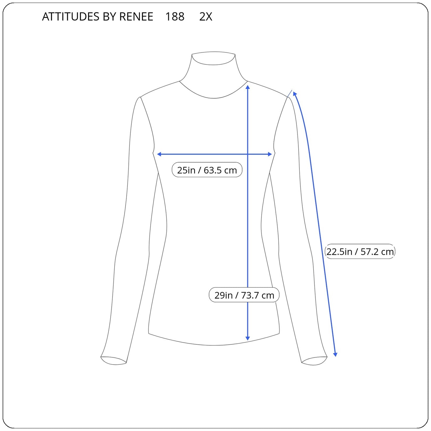 Attitudes by Renee 2X Women's Top Black Gold Geometric Turtleneck GEO248XE