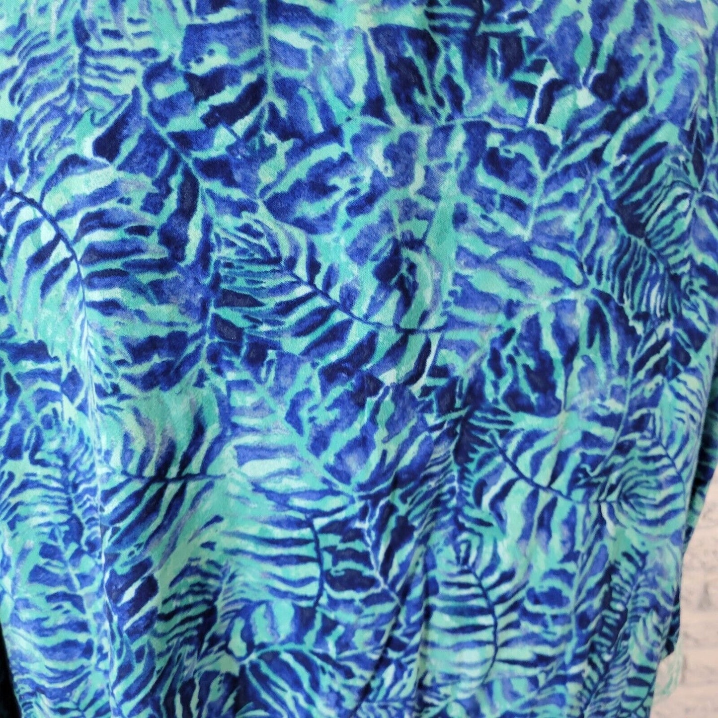 Catherines Womens Top 2XWP Plus Petite 3/4 Sleeve Blue Floral Lightweight Rayon