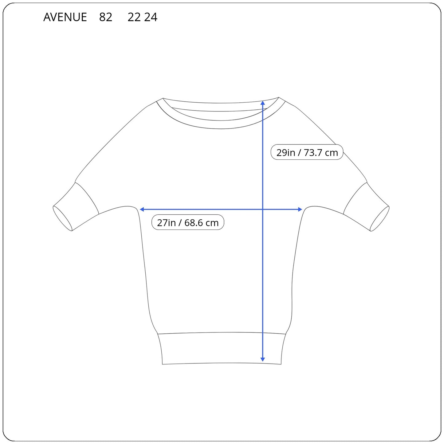 Avenue Women's Plus Size 22/24 Top Embroidered Tie Front Dolman Sleeve B11E