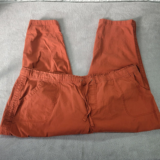 Sonoma Womens Pants 3X Plus Paper Bag Drawsting Pull On Crop Brown Cotton Blend