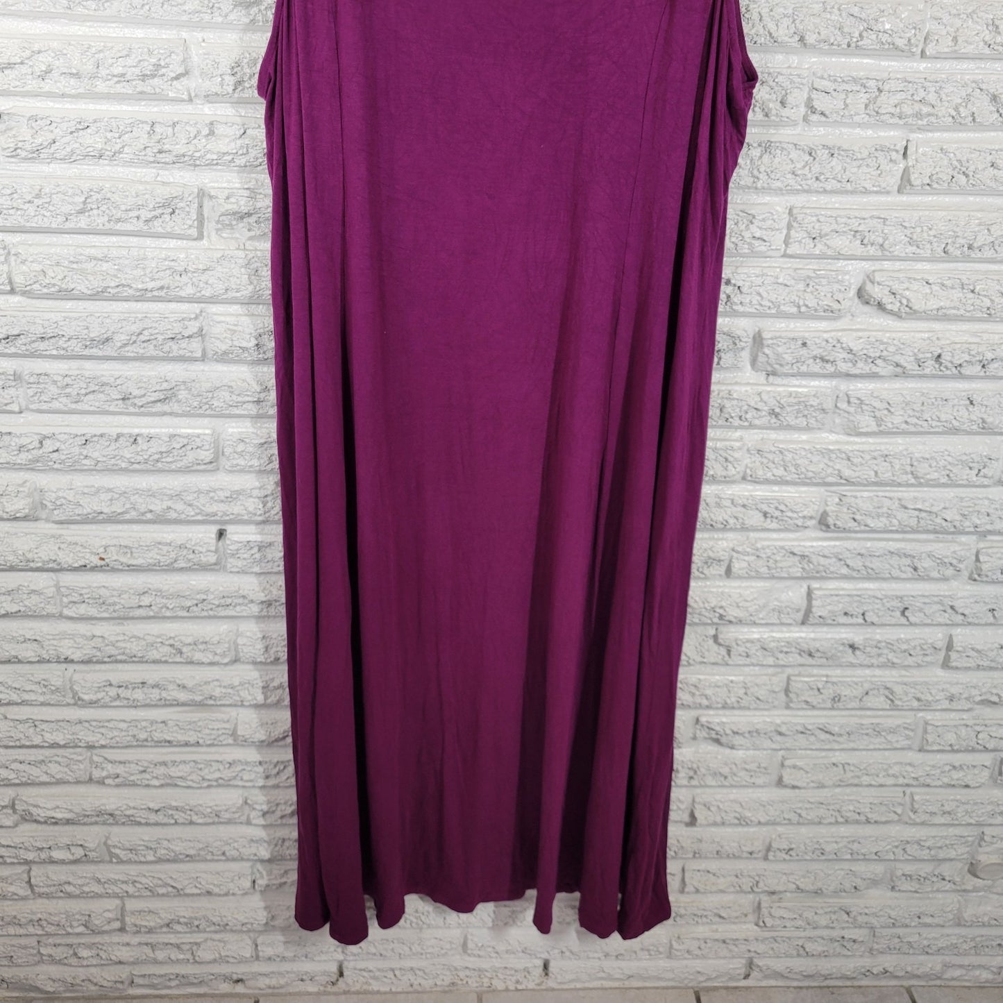 Catherines Womens Dress 4X Plus Sleeveless Shift Midi Purple Rayon Keyhole