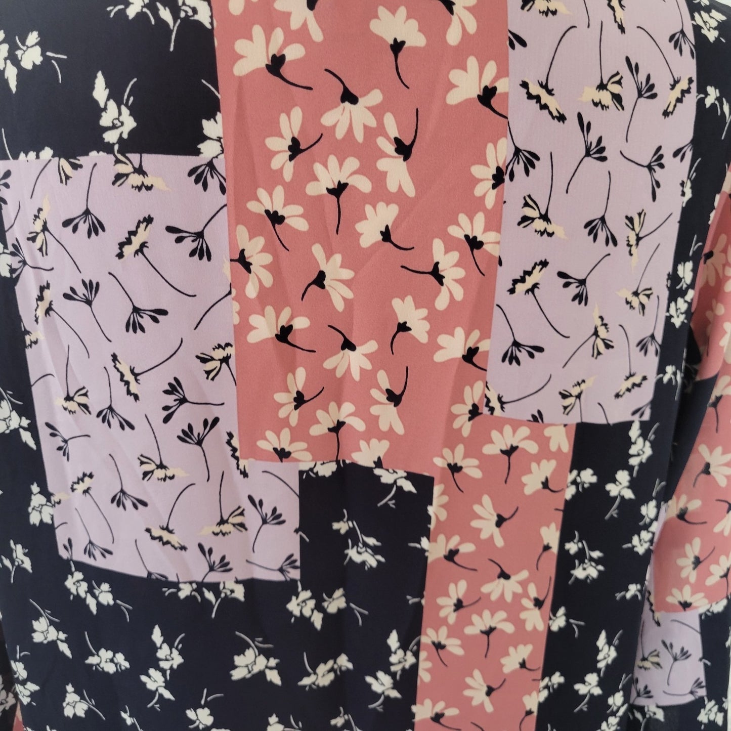 Cato Est 1946 Womens Top 14W 16W Plus 3/4 Open Sleeve Pink Floral Semi Sheer