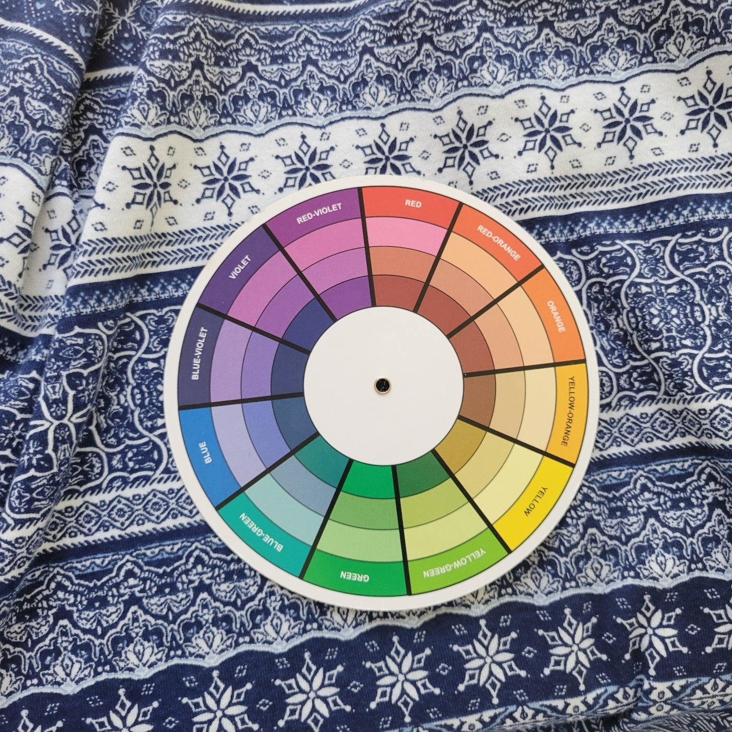 Croft Barrow Womens Top XXL Tee Classic Long Sleeve Blue Geometric Cotton Comfy