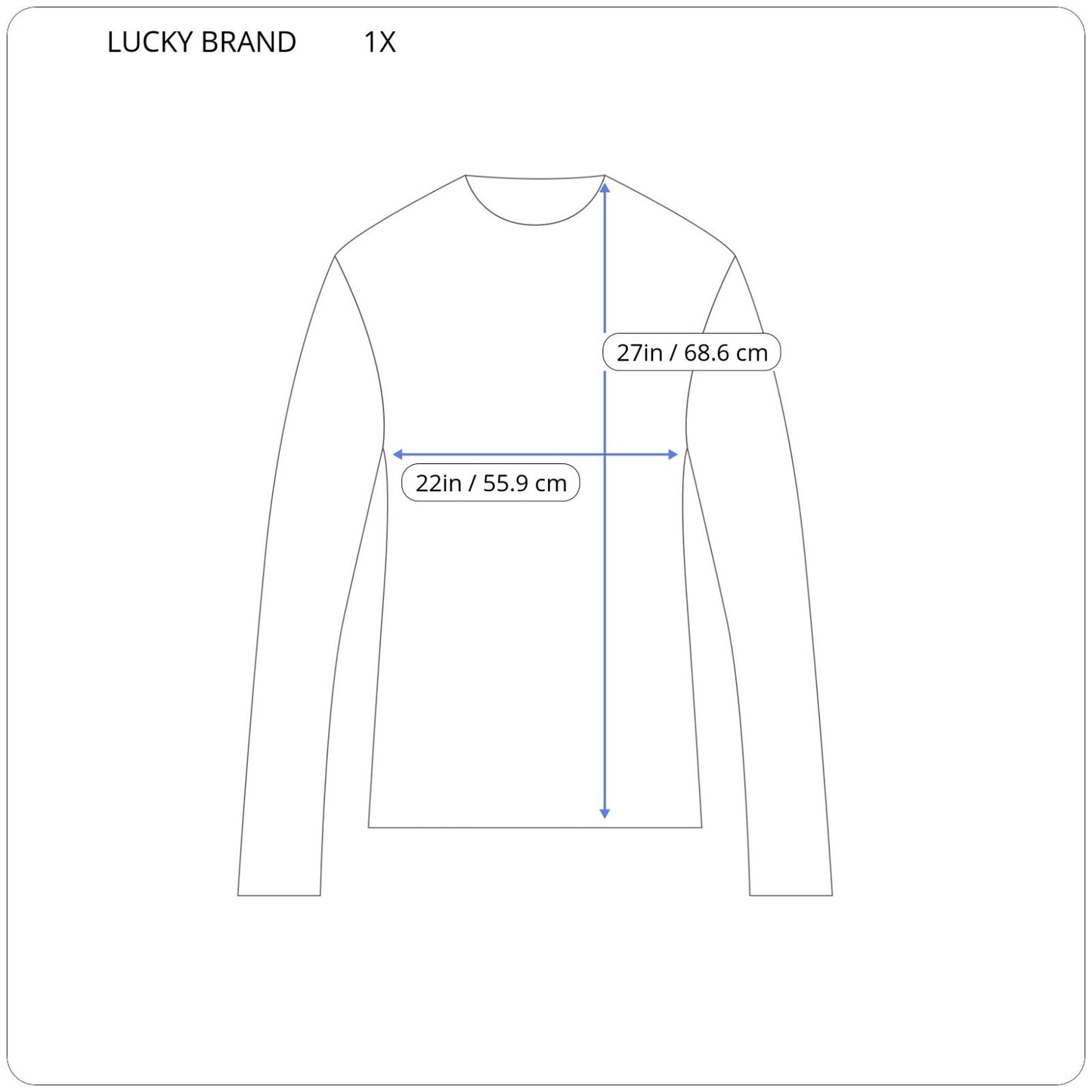 Lucky Brand Women's 1X Plus Size Blue Purple Geometric Sheer Viscose Top Blouse