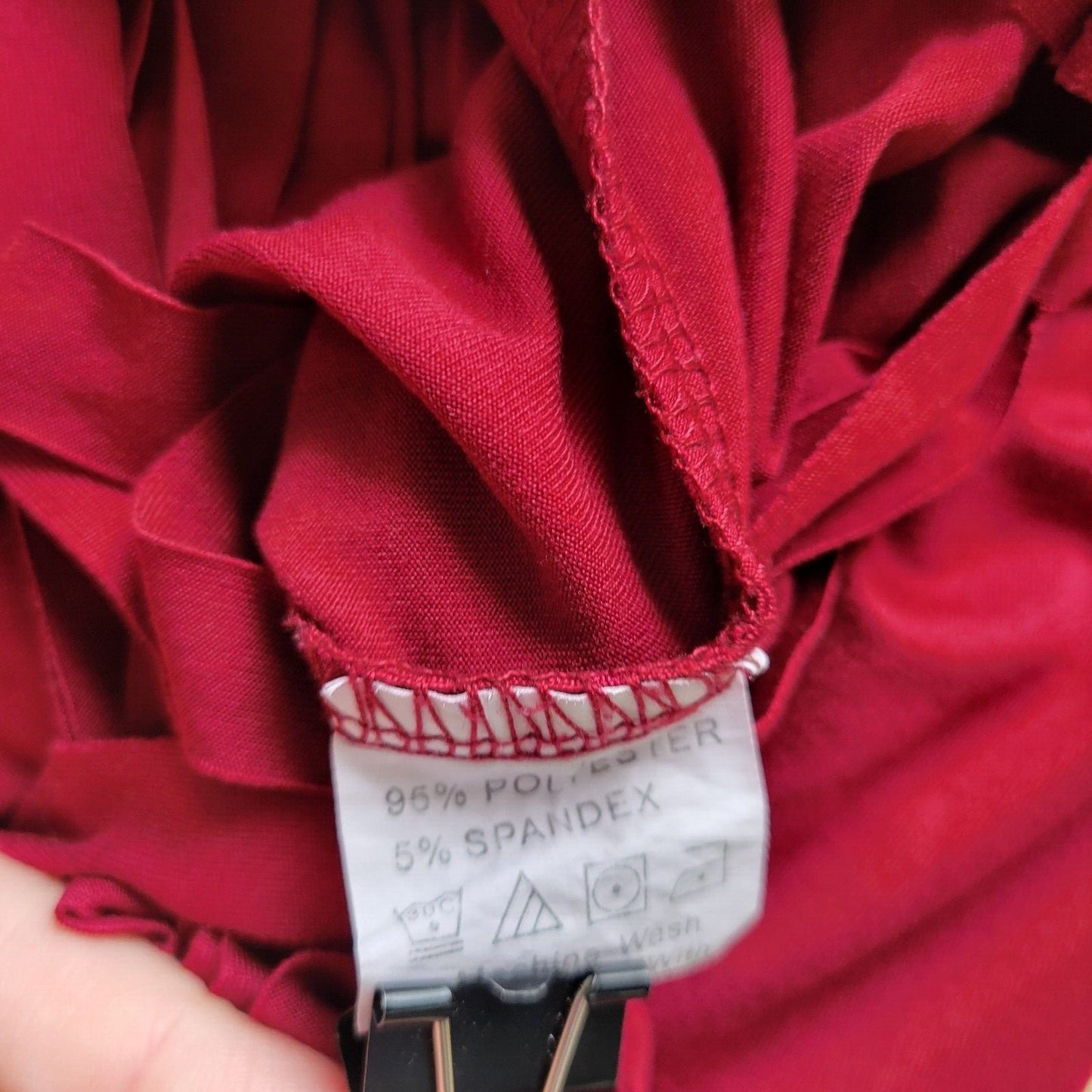 Shein Curve Womens Top 3XL Plus Tee Boho Burgundy Poly Blend Fringe Lightweight