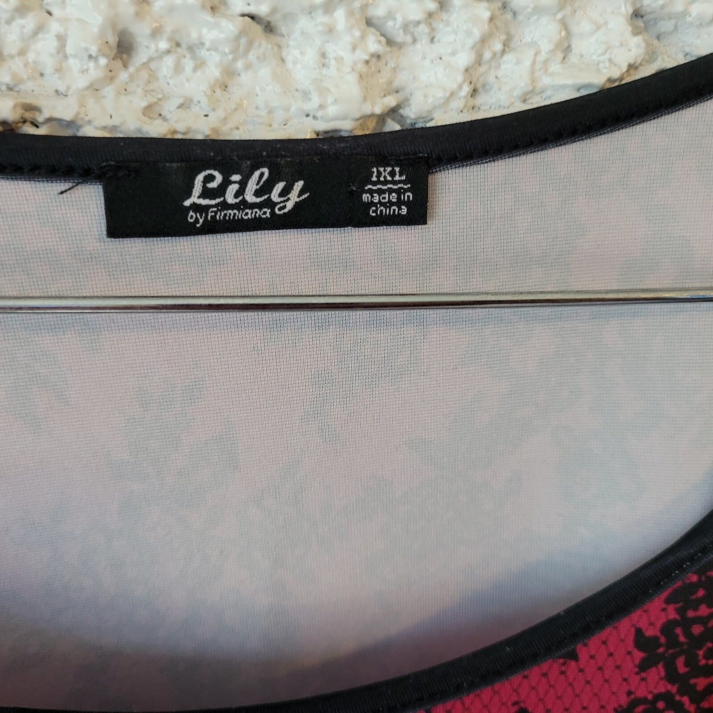 Lily Firmiana Womens Dress 1XL Plus Mini Purple Black Floral Casual Poly Blend