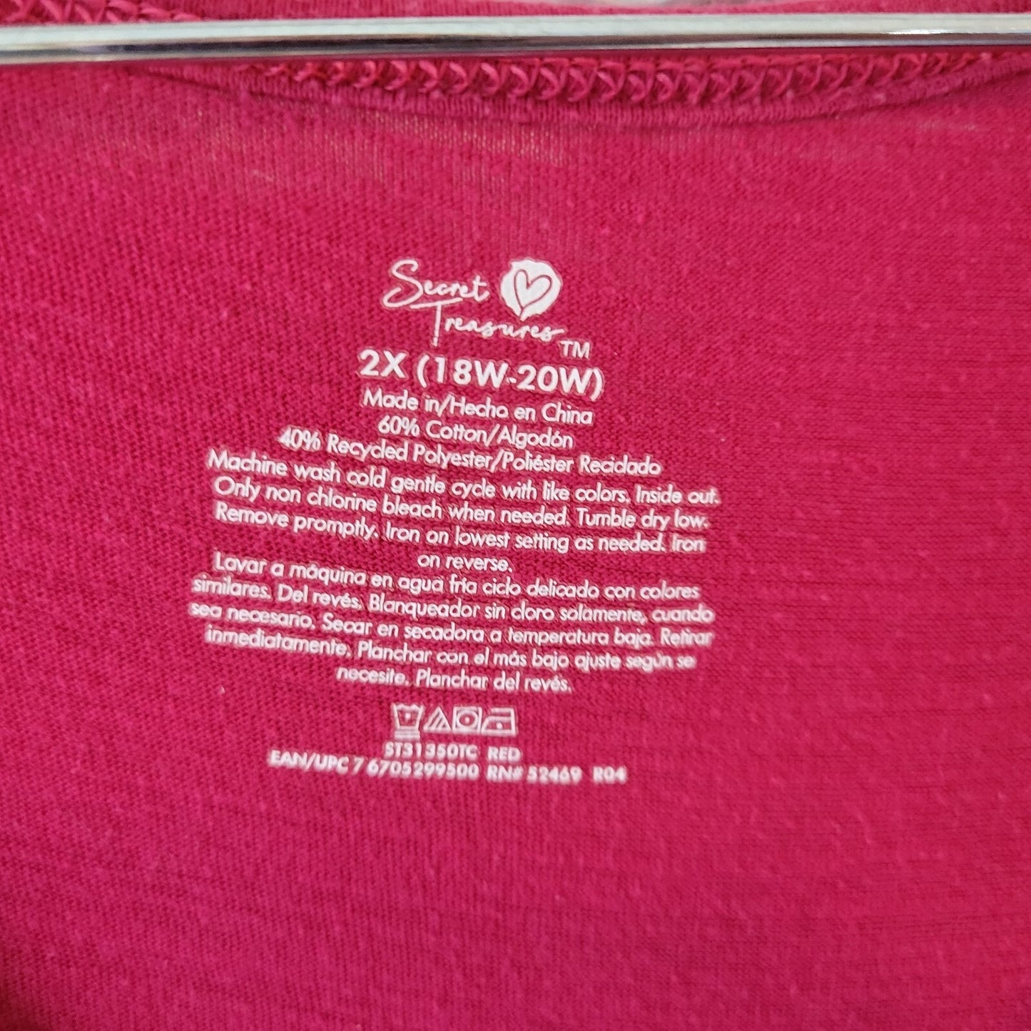 Secret Treasures Womens Top 2X Plus Tank Let Me Overthink This Red Racerback