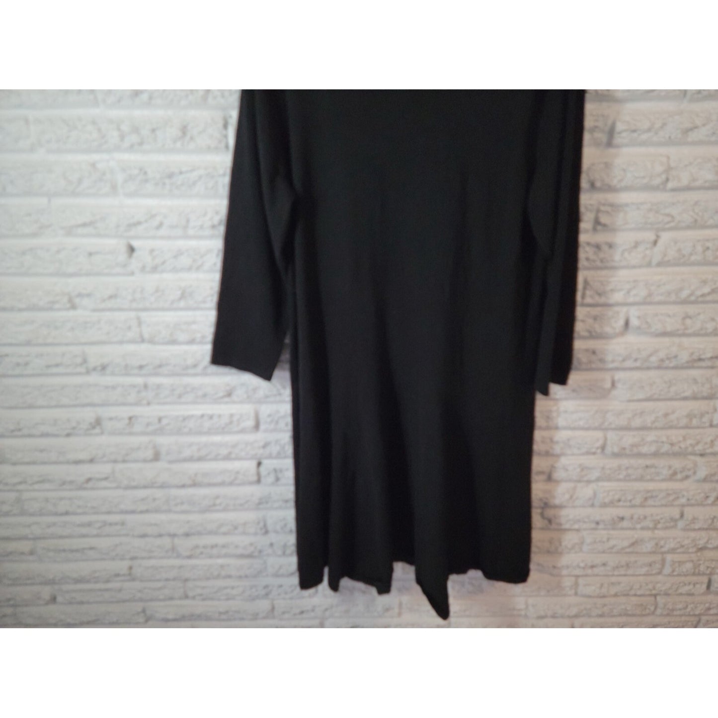 R & K Womens Dress 1X Plus Long Sleeve Knit Turtleneck Black Pullover Office