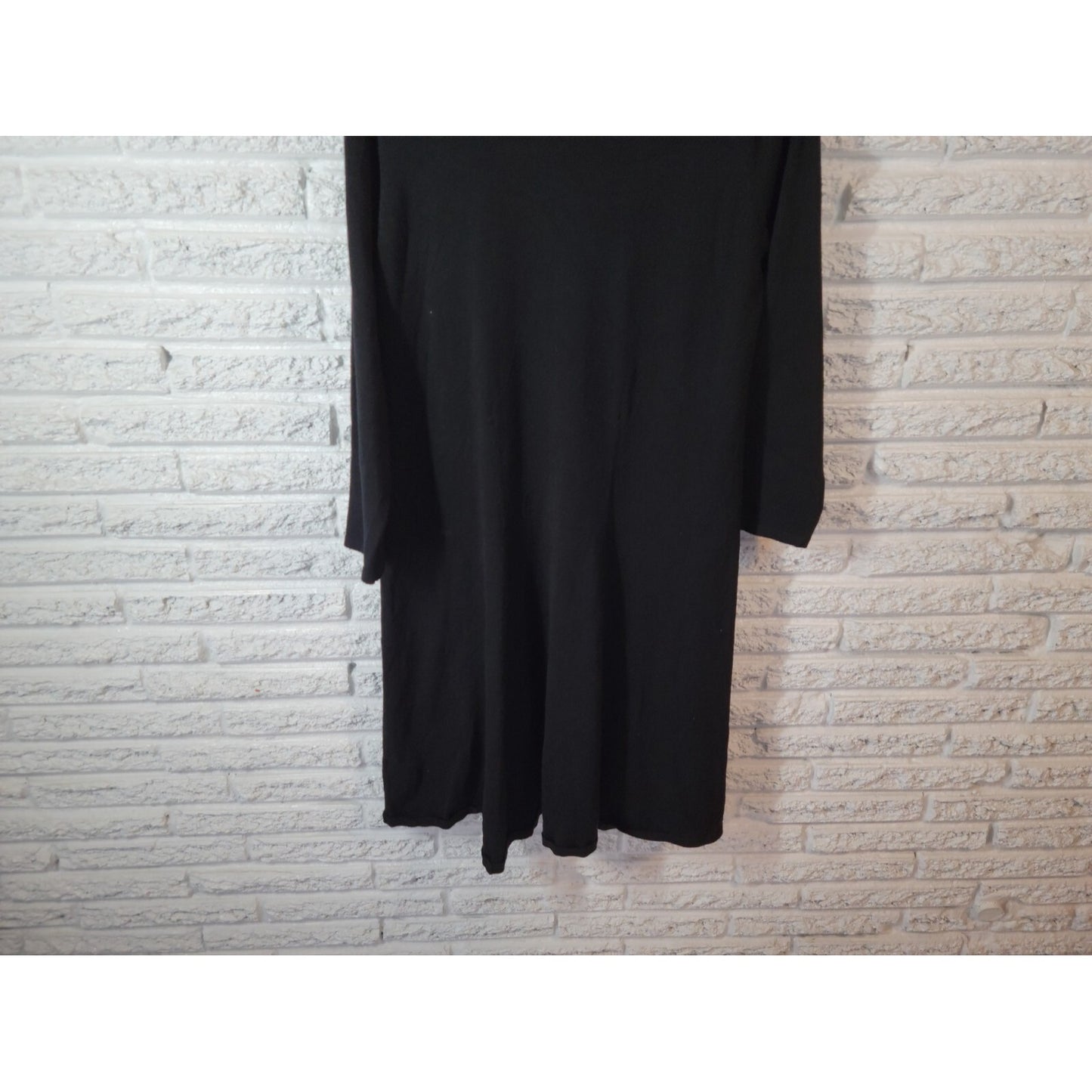 R & K Womens Dress 1X Plus Long Sleeve Knit Turtleneck Black Pullover Office