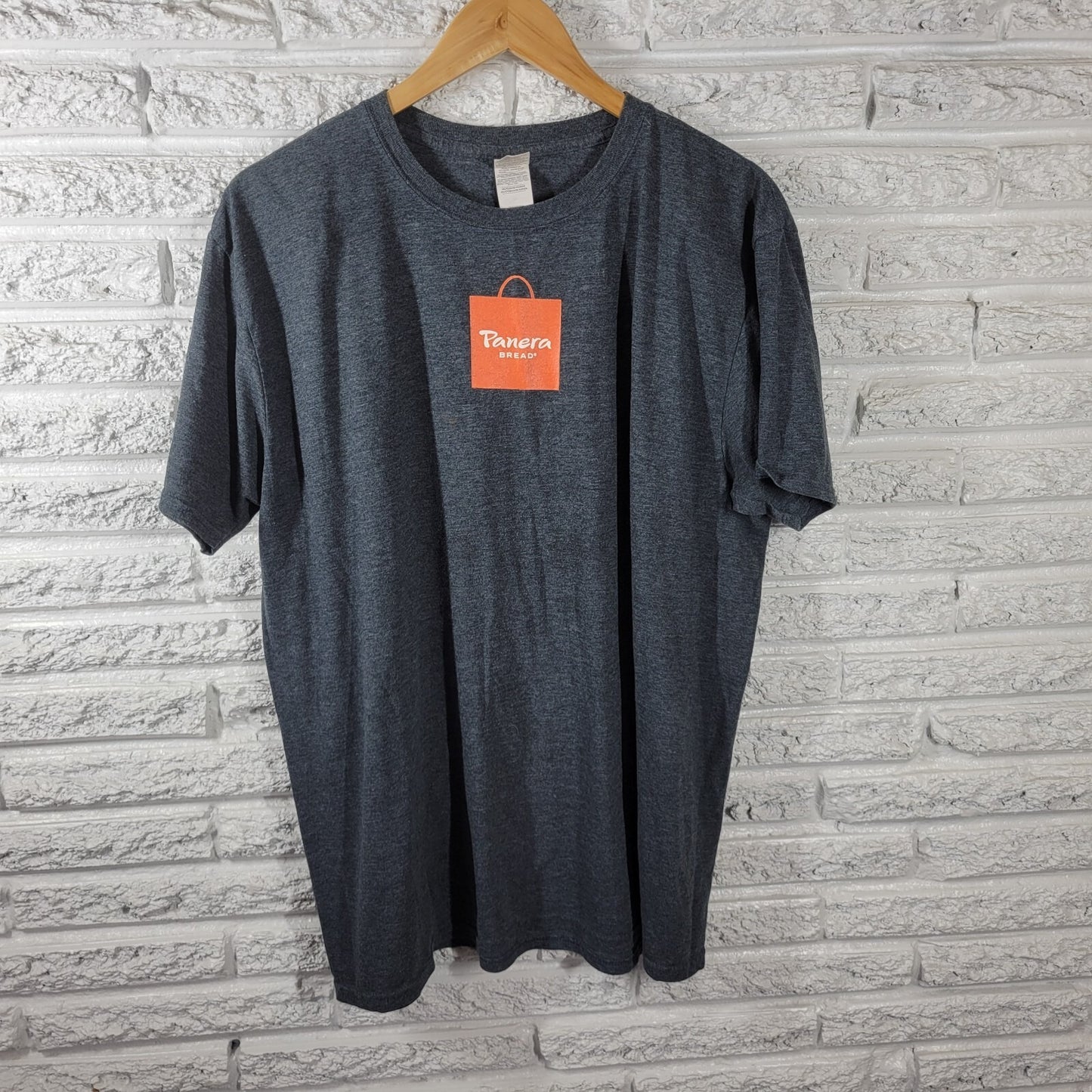 Panera Bread Unisex Shirt Extra Large Tee Uniform Short Sleeve Gray Poly Blend