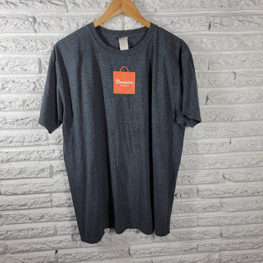 Panera Bread Unisex Shirt Extra Large Tee Uniform Short Sleeve Gray Poly Blend
