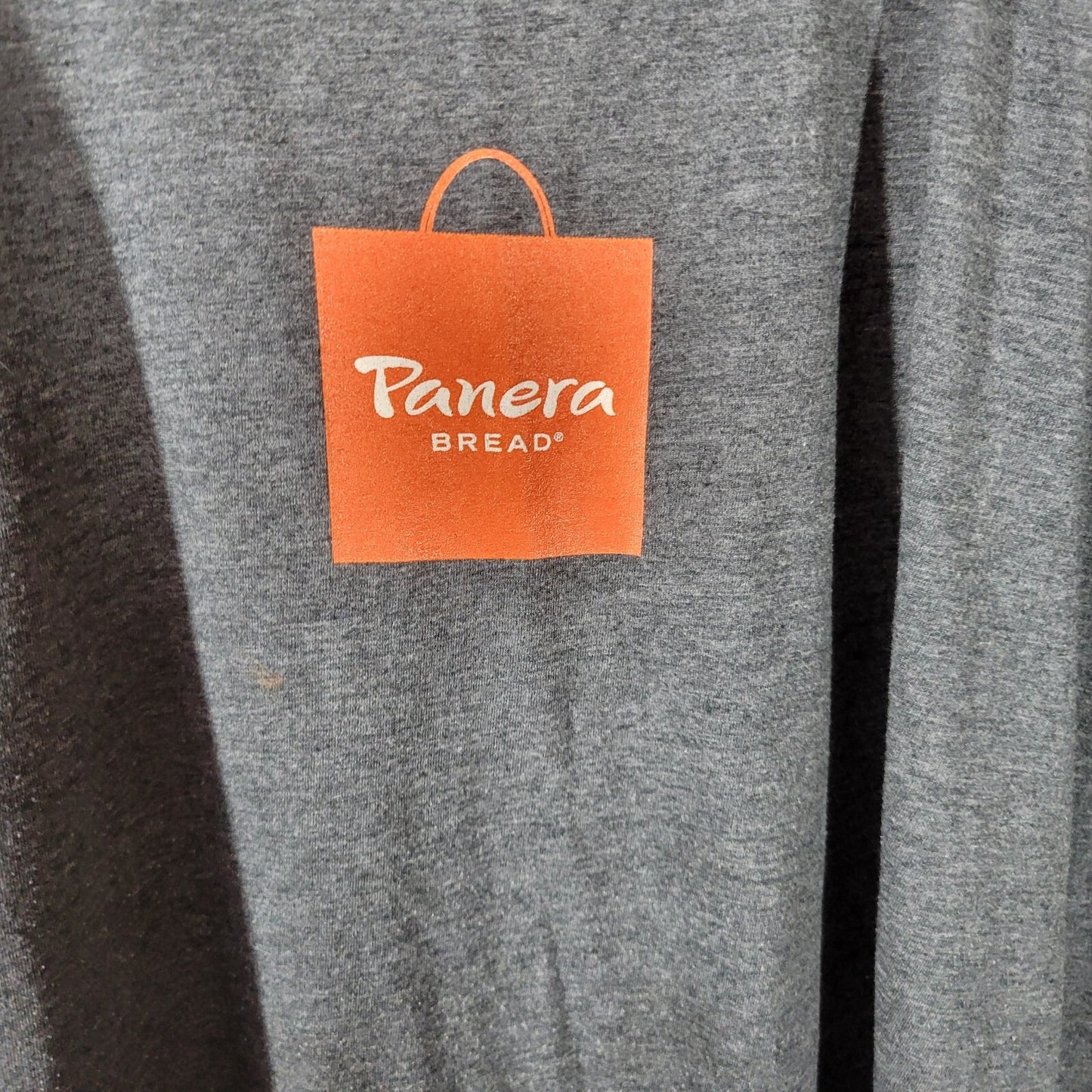 Panera Bread Unisex Shirt Extra Large Tee Uniform Short Sleeve Gray Poly Blend