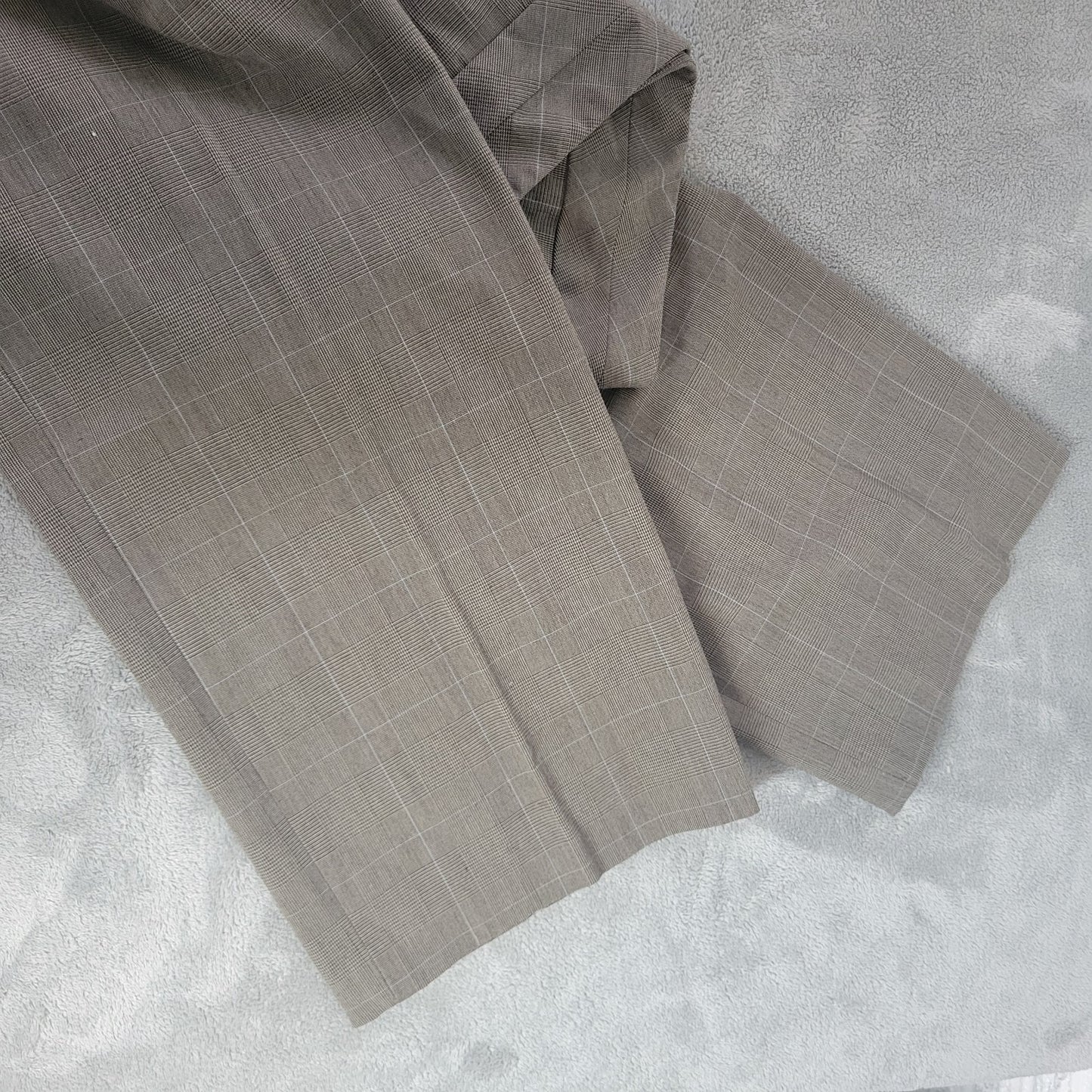 Style Co Womens Pants 18 Plus Straight Leg Brown Plaid Zip Fly Office Casual