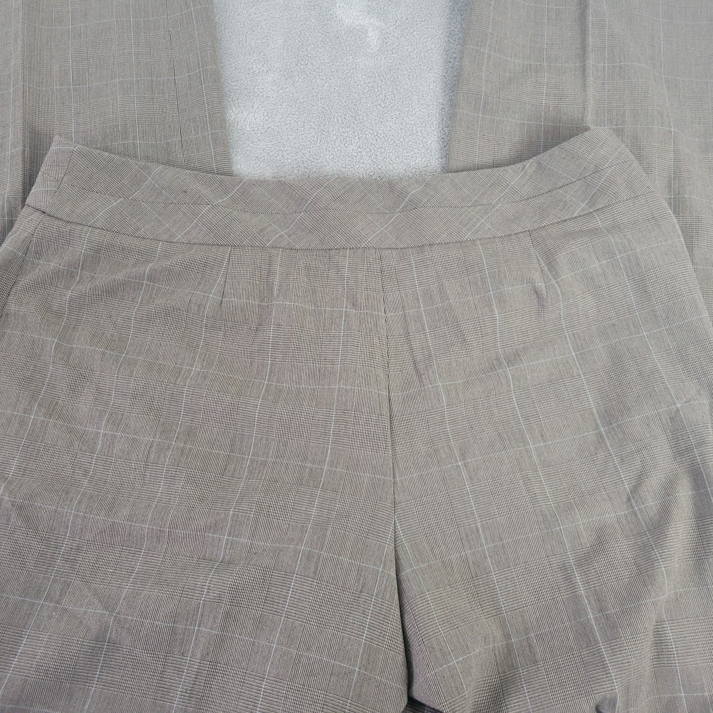 Style Co Womens Pants 18 Plus Straight Leg Brown Plaid Zip Fly Office Casual