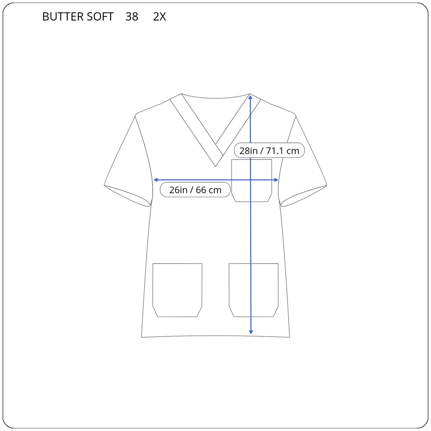 Butter Soft Unisex 2X Scrub Top Christmas Trees Print Blue Green NOV134E