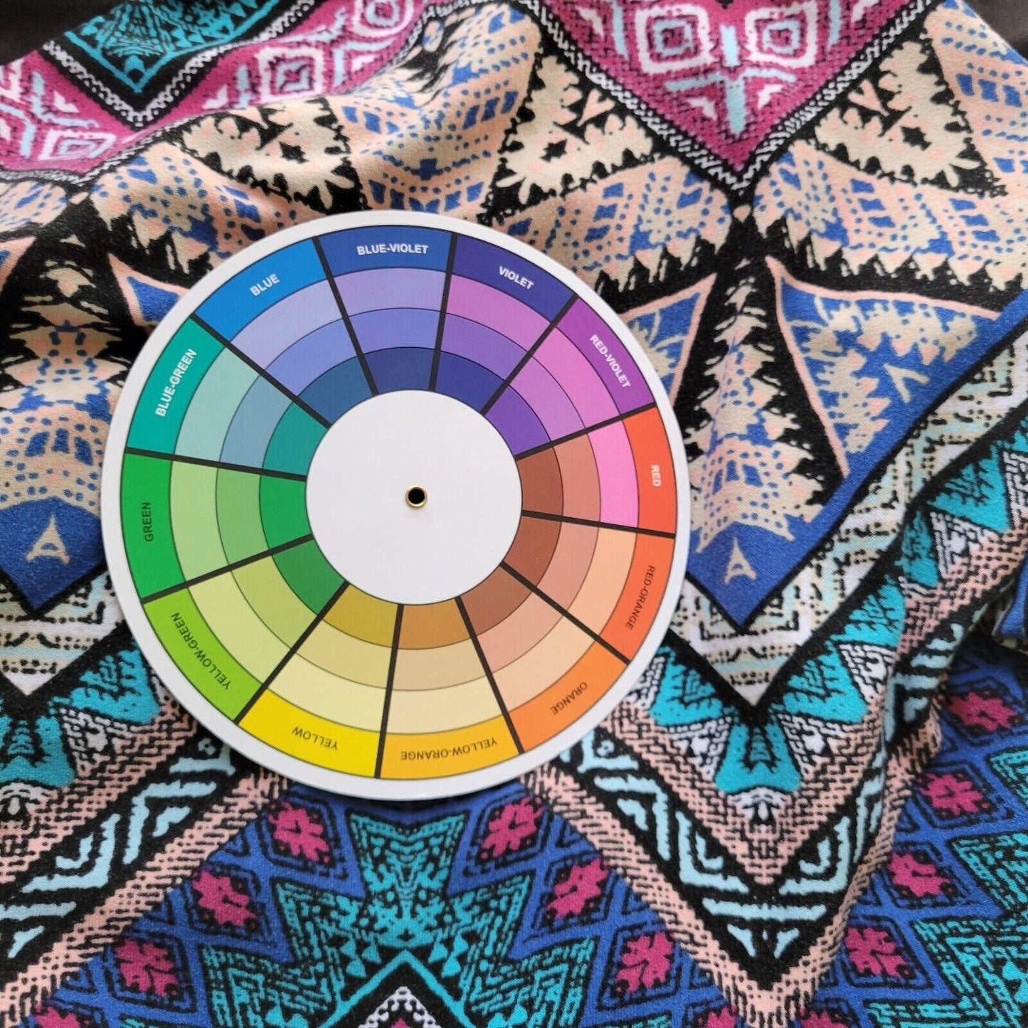 Bobbie Brooks Womens Top 2X Plus Tunic Raglan Sleeve Poly Blend Purple Geometric