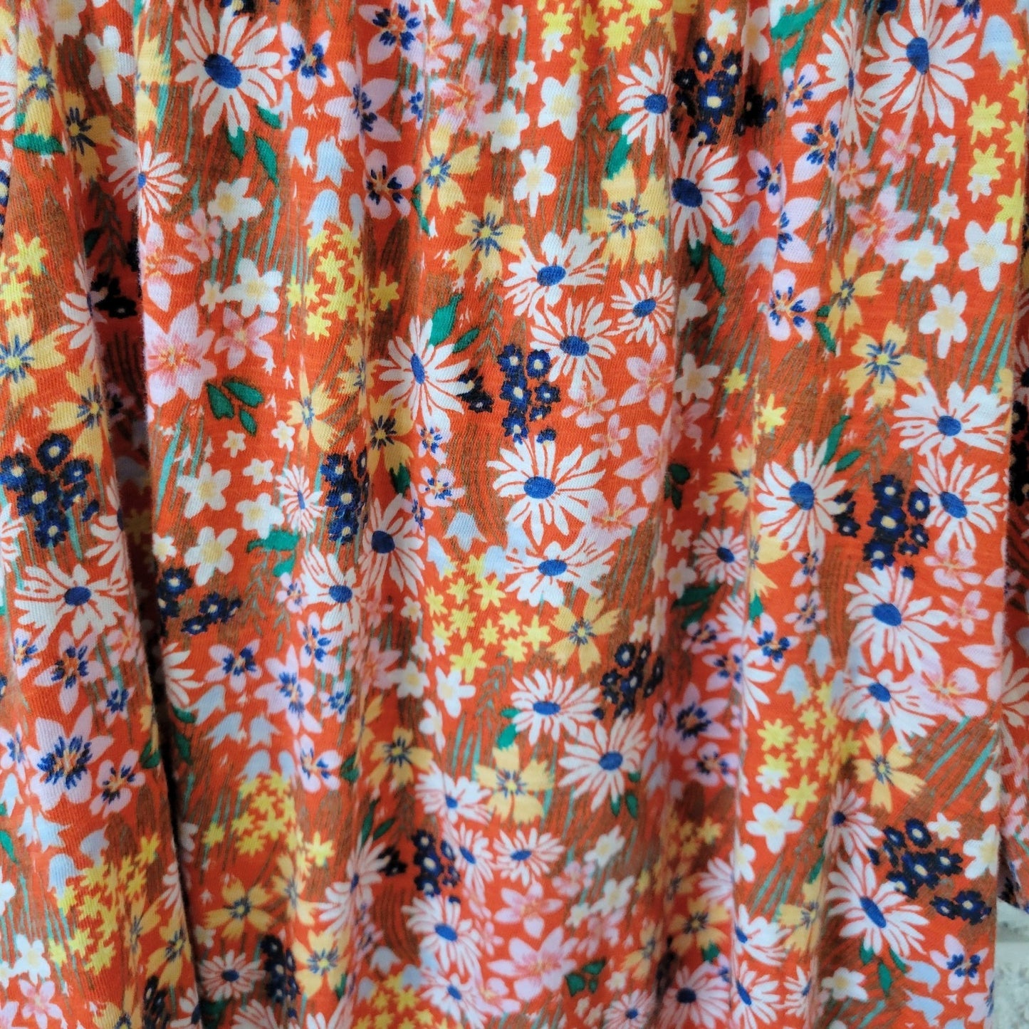 Style & Co XXL Plus Size Top 100% Cotton Red Yellow Floral Off Shoulder Peasant