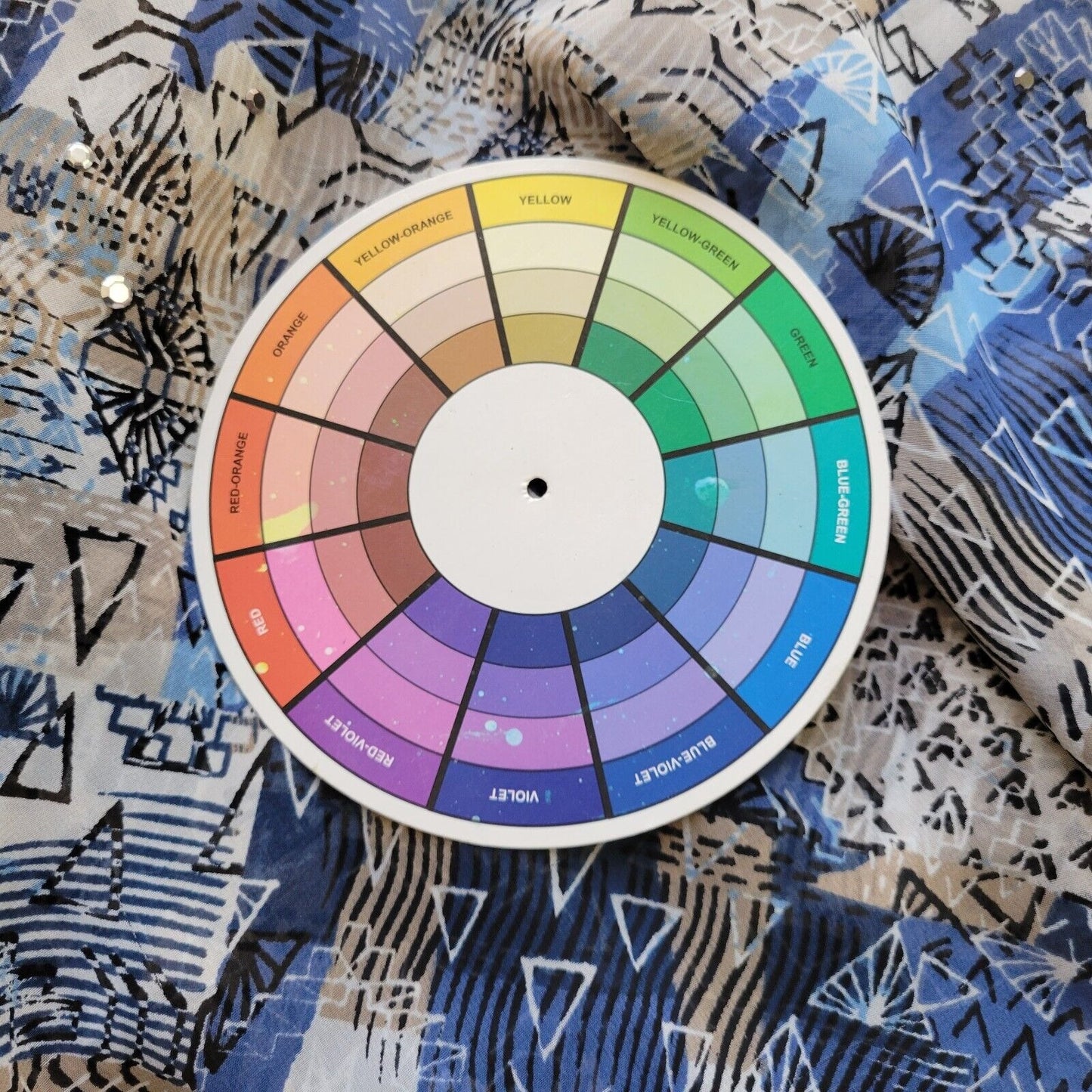 Style Co Womens Top XL Ruched Sleeve Blue Handkerchief Hem Studded Poly Sheer