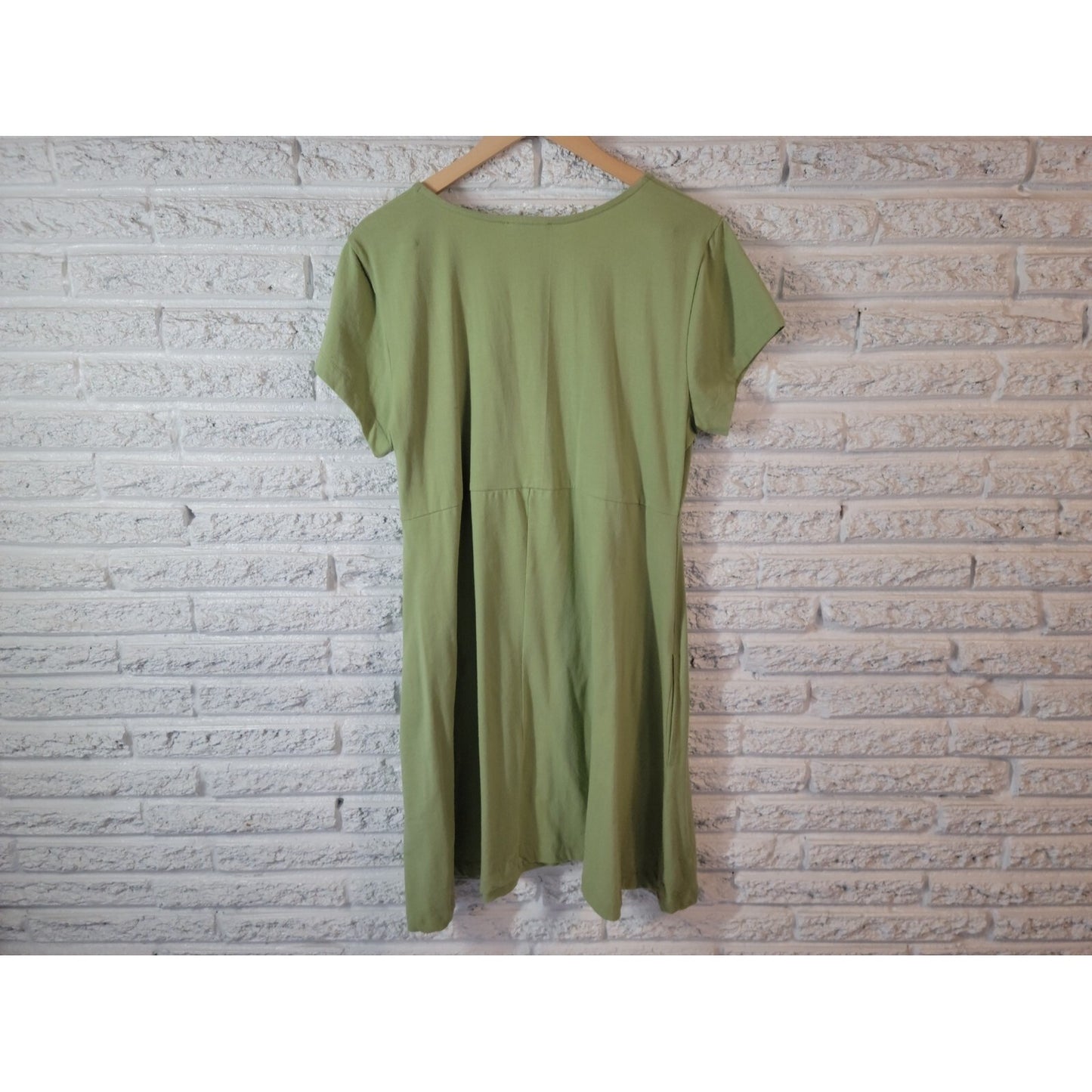 Paragon Womens Dress XL Mini Short Sleeve Green Cotton Short Sleeve Casual