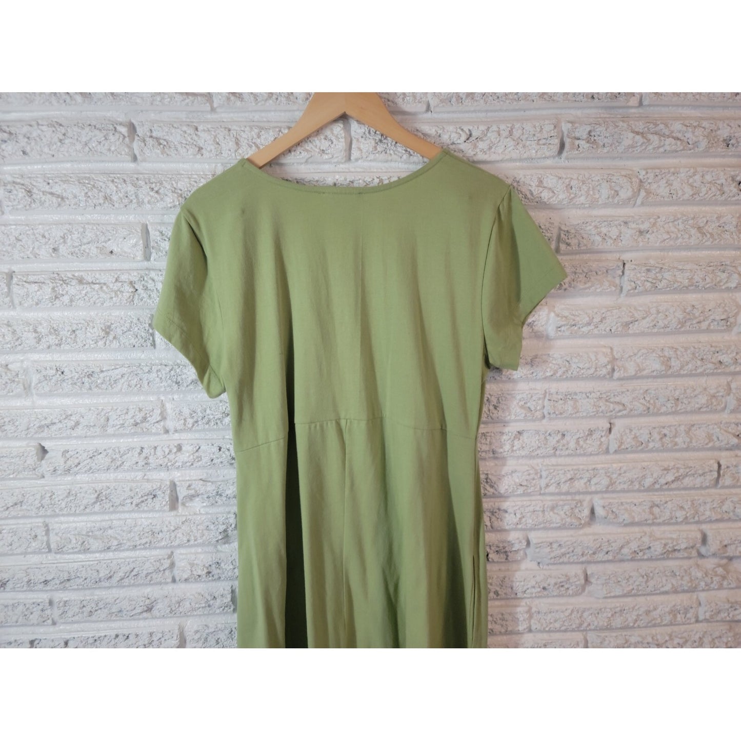 Paragon Womens Dress XL Mini Short Sleeve Green Cotton Short Sleeve Casual