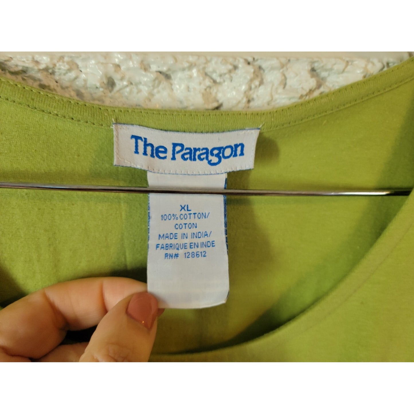 Paragon Womens Dress XL Mini Short Sleeve Green Cotton Short Sleeve Casual