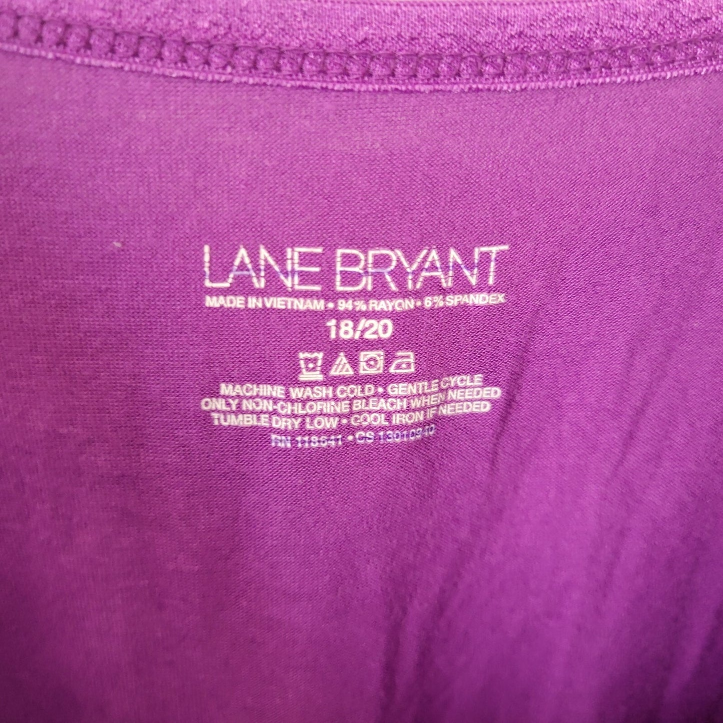 Lane Bryant Womens Top 18 20 Plus Camisole Purple Lace Trim Adjustable Spaghetti