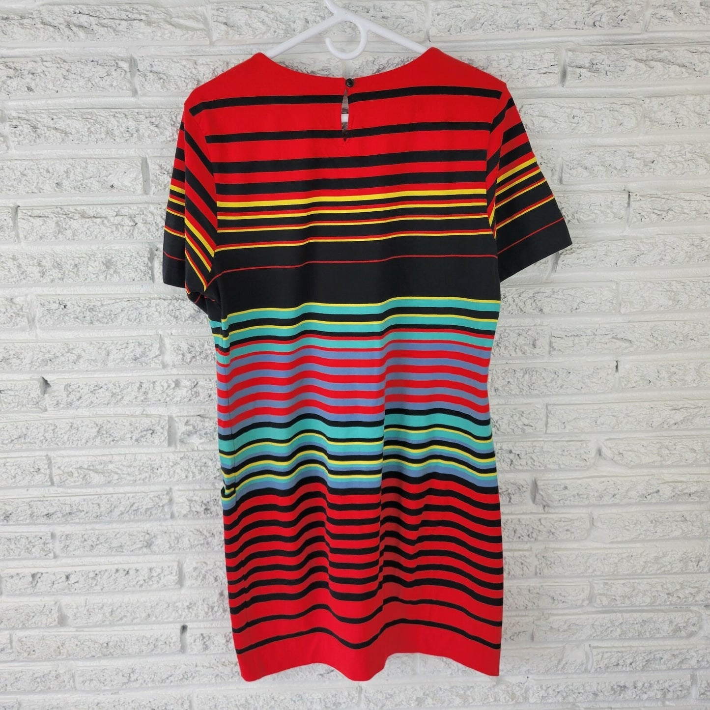 Andrea Jovine Womens Dress Extra Large Mini Short Sleeves Red Stripe Comfy