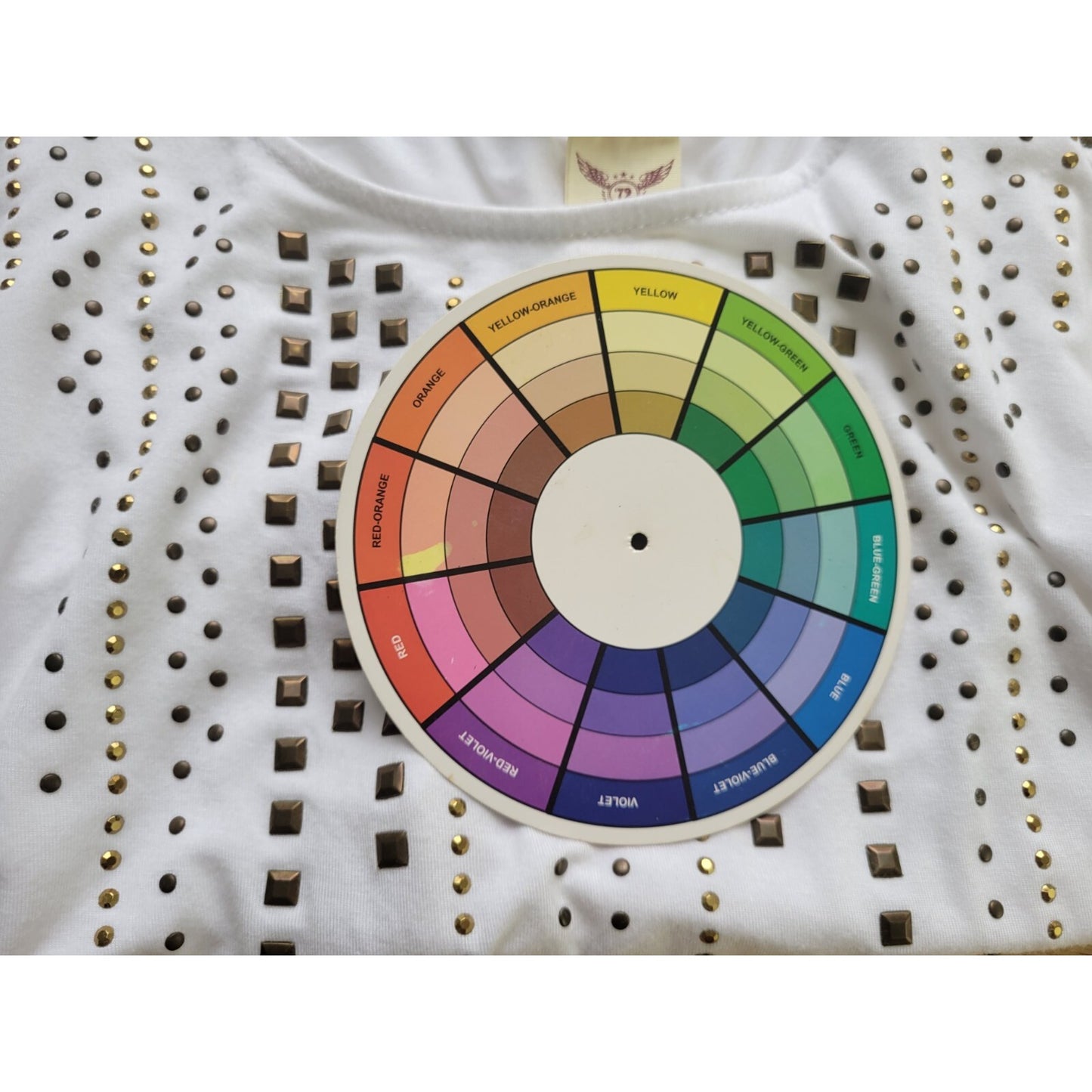 Faded Glory Womens Top 2X 18W 20W Plus Tunic Cap Sleeve White Studded Stretchy