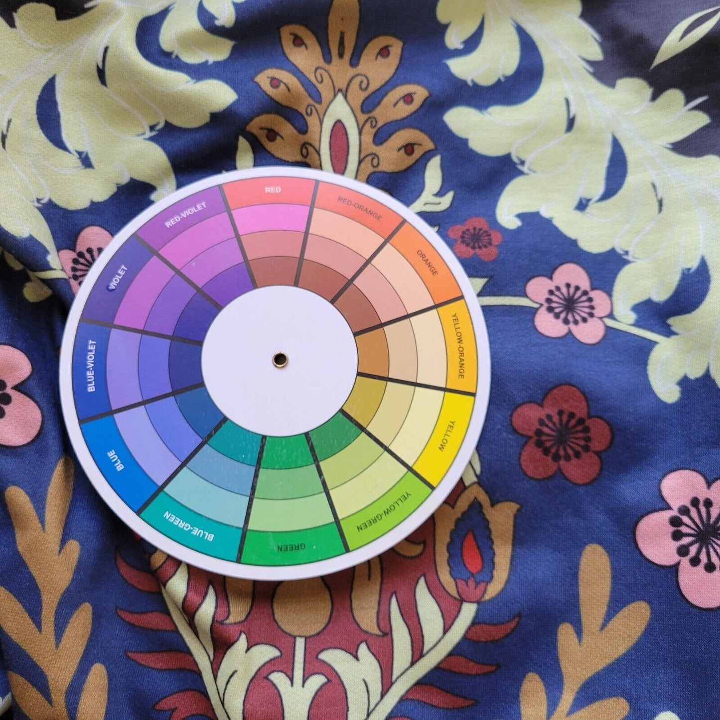 Pixie Lady Womens Top 1X Plus Long Sleeve Blue Green Floral Poly Blend Comfy