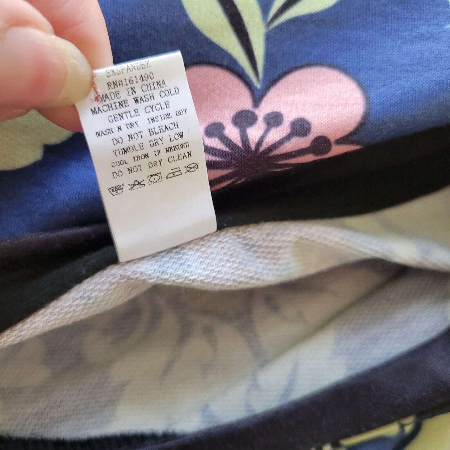 Pixie Lady Womens Top 1X Plus Long Sleeve Blue Green Floral Poly Blend Comfy