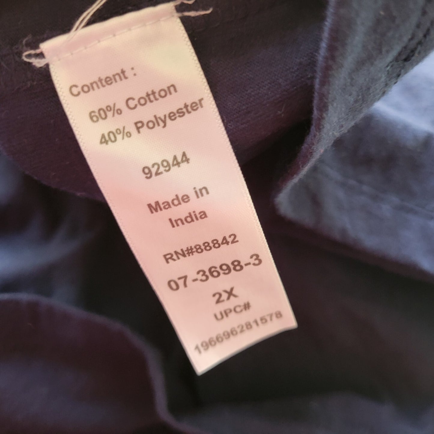 Woman Within Womens Top 2X Plus Tunic Baby Doll 3/4 Sleeve Blue Ruffle