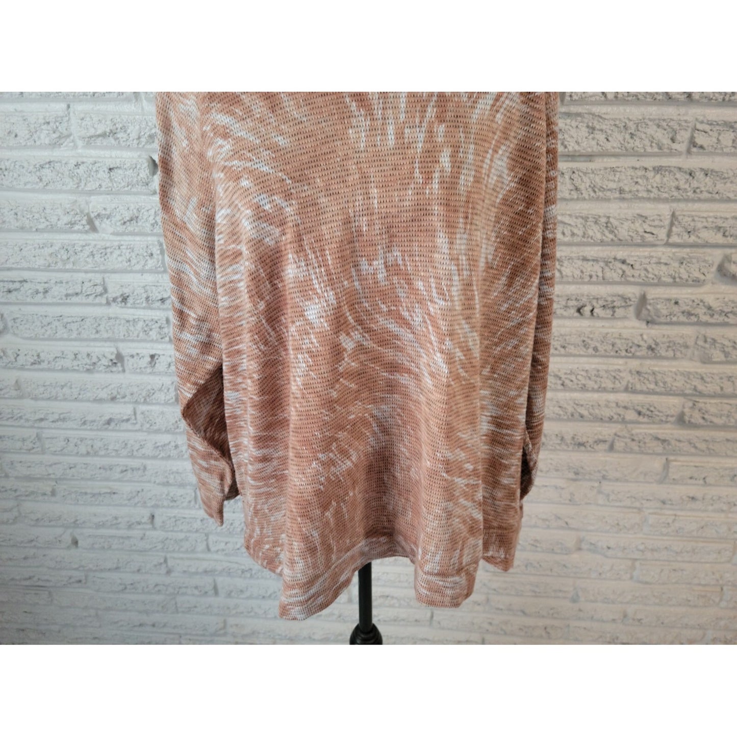 CJ Banks Womens Top 3X Plus 3/4 Raglan Sleeve Knit Brown Mesh Lightweight Pullover