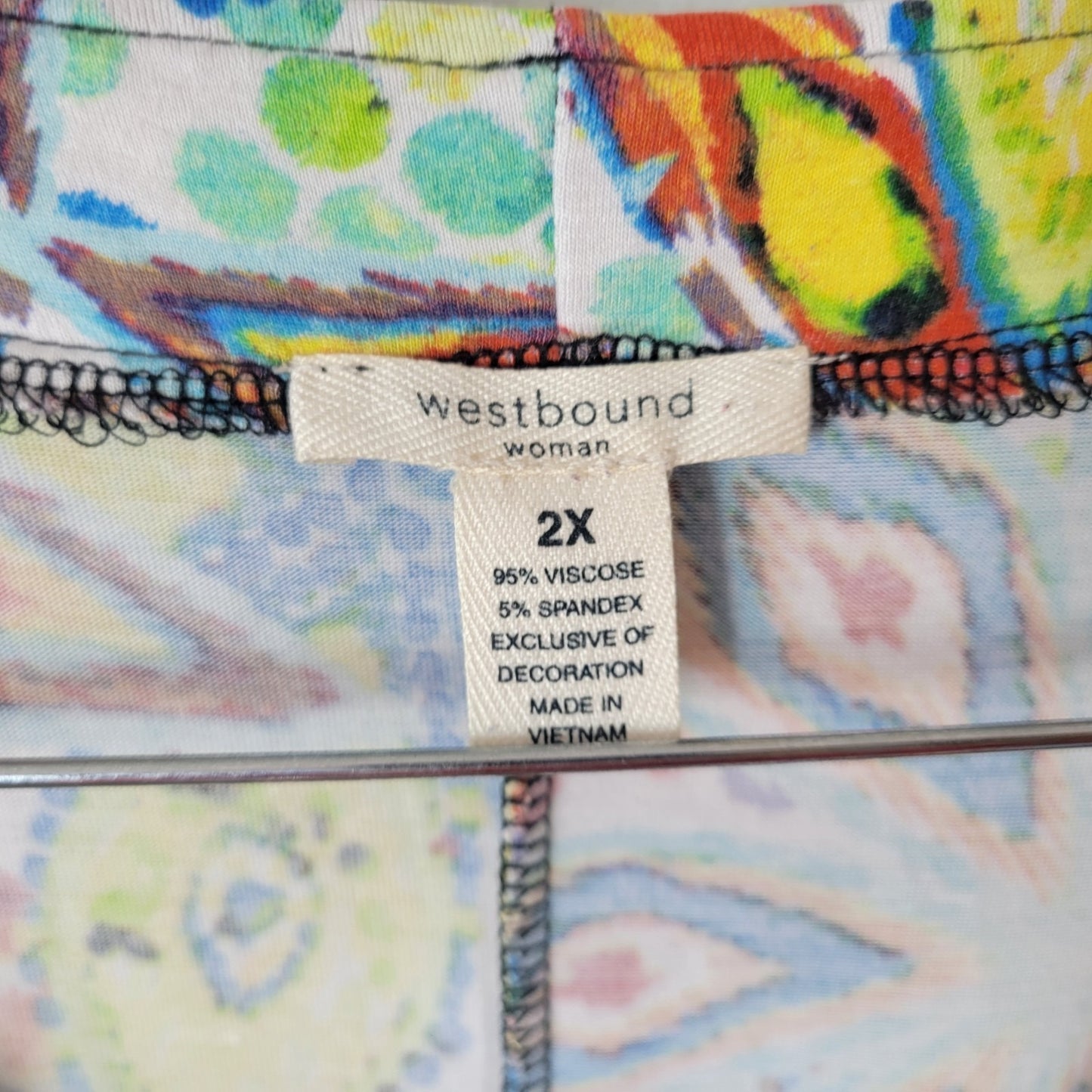 Westbound Womens Top 2X Plus Short Sleeve Cold Shoulder Blue Floral Grommets