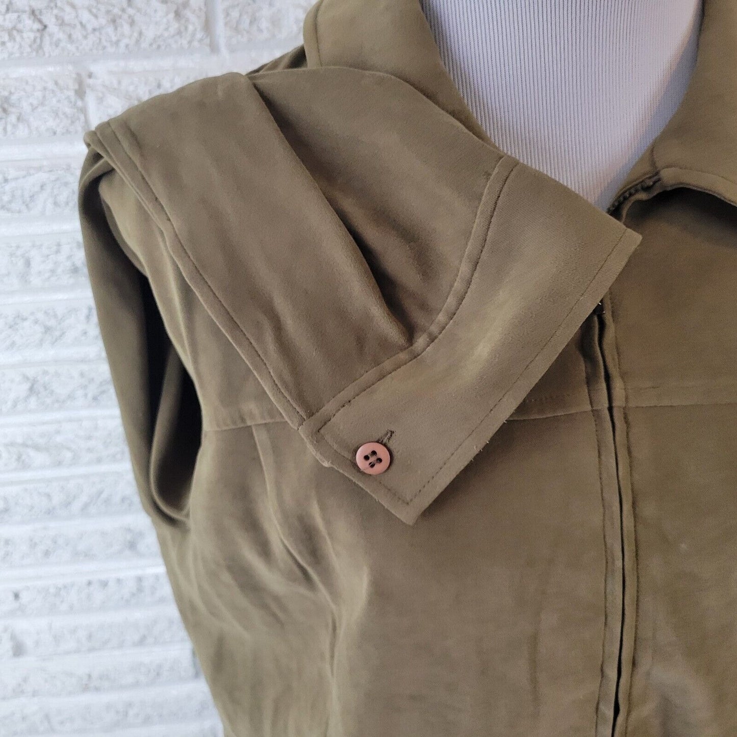 Norton McNaughton Womens Jacket 16 Zip Up Soft Velour Green Pockets Lined Casual