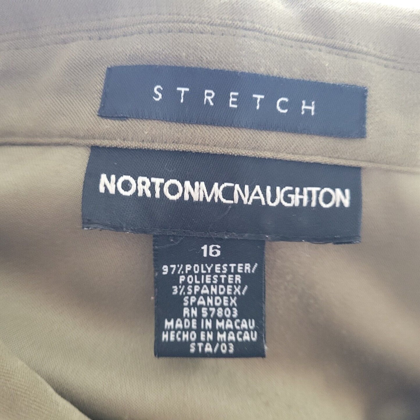 Norton McNaughton Womens Jacket 16 Zip Up Soft Velour Green Pockets Lined Casual