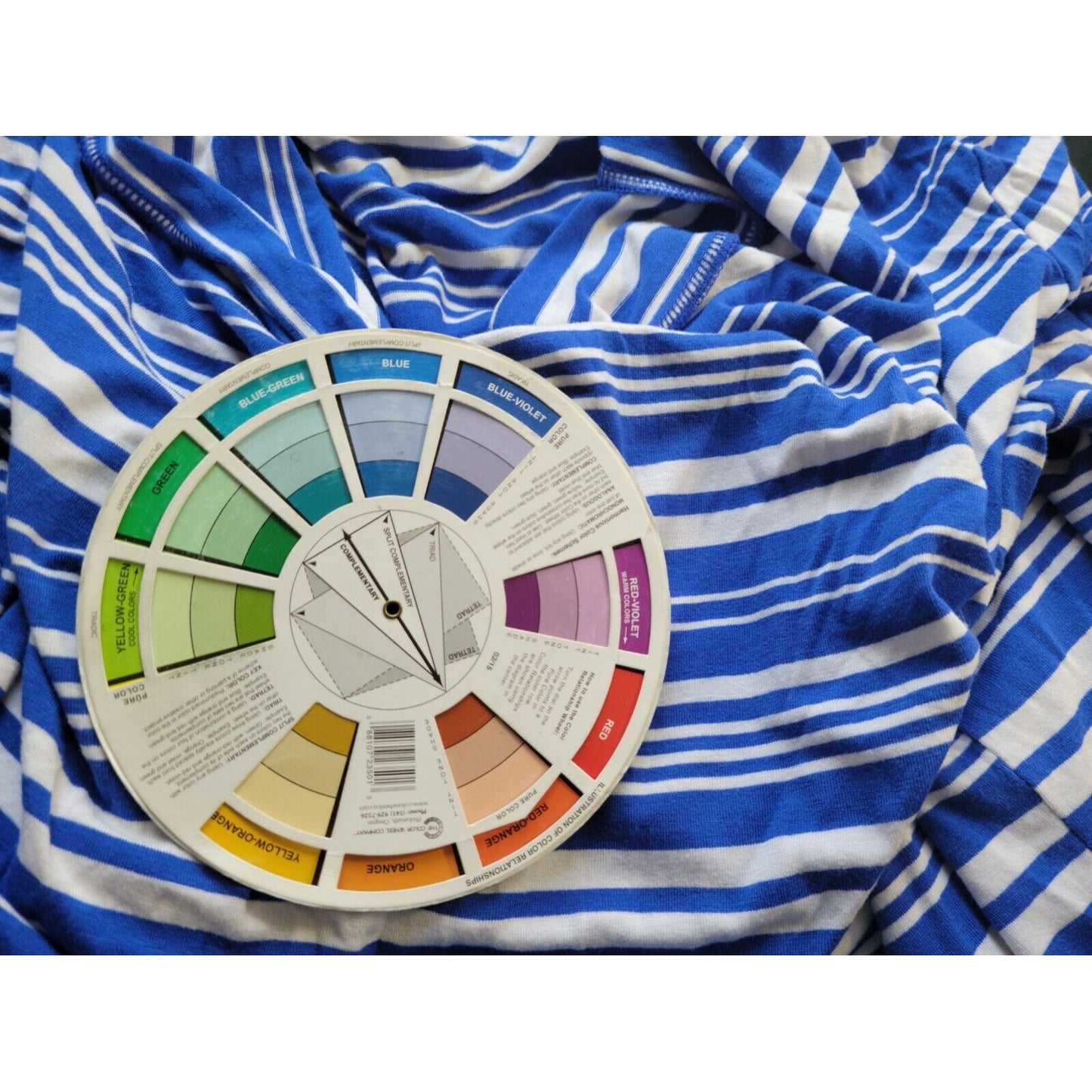 Lane Bryant Womens Top 18 20 Pullover 3/4 Sleeve Draped Blue Stripe Cowl Neck